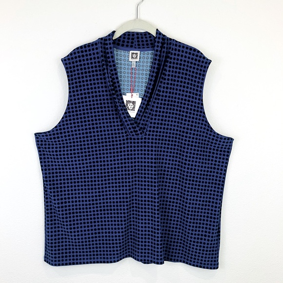 Anne Klein Tops - Anne Klein V-Neck Dot Shell